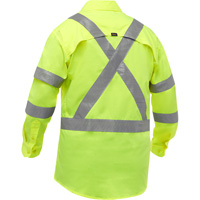 Chemise de travail &agrave; manches longues et X au dos Bisley avec X-Airflow, Poly-coton, Petit, Jaune lime haute visibilit&eacute; Distribution Industrielle GC