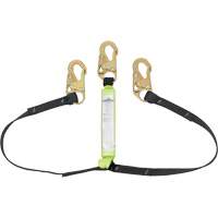 SA-64000-4 Shock Absorbing Lanyard, 4', Snap Hook Center, Snap Hook Leg Ends, Polyester Distribution Industrielle GC