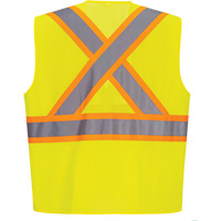 Veste de s&eacute;curit&eacute; &agrave; bandes contrastantes, Jaune lime haute visibilit&eacute;, Petit, Polyester Distribution Industrielle GC