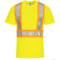 T-shirt de s&eacute;curit&eacute; &agrave; bandes contrastantes, Polyester, Petit, Jaune lime haute visibilit&eacute; Distribution Industrielle GC