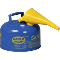 Safety Can for Kerosene with Funnel, Type I, Galvanized Steel, 2.5 US gal., Blue, FM Approved/UL/ULC Listed Distribution Industrielle GC