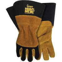 Gants en velours noir de soudage MIG/&agrave; l&eacute;lectrode enrob&eacute;e, Cuir fleur de d'&eacute;lan, Taille Petit Distribution Industrielle GC