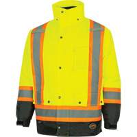 Parka de s&eacute;curit&eacute; d'hiver imperm&eacute;able 7-en-1 5057 Pioneer Yukon, Polyester, Noir/Jaune lime haute visibilit&eacute;, T-petit Distribution Industrielle GC