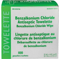 Serviette au chlorure de benzalkonium BZK, Serviette, Antiseptique Distribution Industrielle GC