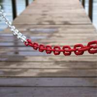 Chaîne de barri&egrave;re en plastique &agrave; deux couleurs, Vert/Blanc Distribution Industrielle GC