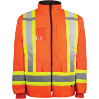 Manteau haute visibilit&eacute; 7-en-1, Polyester, Orange haute visibilit&eacute;, T-petit Distribution Industrielle GC