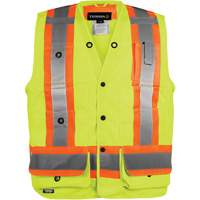 Veste haute visibilit&eacute; pour arpenteur, Orange haute visibilit&eacute;, Petit, Polyester Distribution Industrielle GC