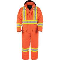 Salopette en canevas doubl&eacute;e haute visibilit&eacute;, Petit, Orange haute visibilit&eacute; Distribution Industrielle GC