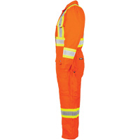 Salopette en canevas doubl&eacute;e haute visibilit&eacute;, Petit, Orange haute visibilit&eacute; Distribution Industrielle GC