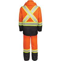 Ensemble de pluie haute visibilit&eacute; en tissu 150 deniers, Polyester, Petit, Orange haute visibilit&eacute; Distribution Industrielle GC