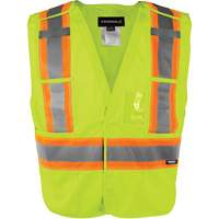 Gilet haute visibilit&eacute; &agrave; d&eacute;tachement rapide en 5 points, Orange haute visibilit&eacute;, Moyen/Petit, Polyester Distribution Industrielle GC