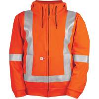 High-Visibility Wind Resistant Zip-Front Sweatshirt with DetachableHood, Men's, Small, High Visibility Orange, 27.7 cal/cm² Distribution Industrielle GC