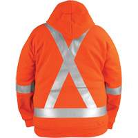 High-Visibility Wind Resistant Zip-Front Sweatshirt with DetachableHood, Men's, Small, High Visibility Orange, 27.7 cal/cm² Distribution Industrielle GC