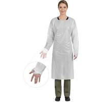 Blouse CoverMe avec passe-pouces, Taille unique, Blanc, Poly&eacute;thyl&egrave;ne Distribution Industrielle GC