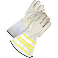 Gants utilitaires haute visibilit&eacute; avec manchette de 6,25", Petit, Paume en Cuir fleur de vache Distribution Industrielle GC