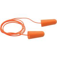 Bouchons d'oreilles coniques jetables en mousse de PU orange SEALTEC33, Vrac - Sac en poly, Avec cordon Distribution Industrielle GC