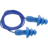 Bouchons d'oreilles r&eacute;utilisables bleus 100 % d&eacute;tectables par m&eacute;tal SEALTEC TipGrip, Avec cordon, Taille unique, Vrac - Boîte, NRR dB 26 dB Distribution Industrielle GC
