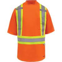 T-shirt de s&eacute;curit&eacute; doubl&eacute; de bambou Viking, Polyester, Petit, Orange haute visibilit&eacute; Distribution Industrielle GC