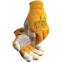 Gants de soudeur TIG/MIG de premi&egrave;re qualit&eacute; Caiman avec fermeture &agrave; boucles & crochets, Cuir de vache refendu, Taille Moyen Distribution Industrielle GC