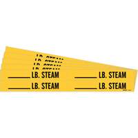 "Blank LB. Steam" Pipe Markers, Self-Adhesive, 1-1/8" H x 7" W, Black on Yellow Distribution Industrielle GC