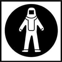 &eacute;tiquettes avec pictogramme Right to Know - Combinaison pleine protection, Vinyle, Feuille, 5/8" lo x 3/4" la Distribution Industrielle GC