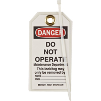 &eacute;tiquettes de verrouillage, Plastique, 3" la x 5-1/2" h, Anglais Distribution Industrielle GC