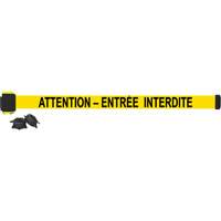 Barri&egrave;re &agrave; fixation murale, Plastique, Fixation magn&eacute;tique, 7', Ruban Noir et jaune Distribution Industrielle GC