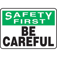 Enseigne  Be Careful , 7" x 10", Aluminium, Anglais Distribution Industrielle GC