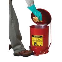 Contenants pour d&eacute;chets huileux, Homologu&eacute; FM/List&eacute; UL, 14 gal. US, Rouge Distribution Industrielle GC
