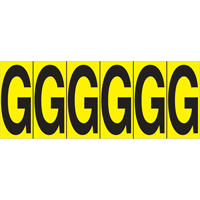 Individual Adhesive Letter Markers, G, 2-15/16" H, Black on Yellow Distribution Industrielle GC