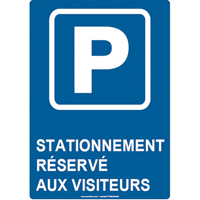 Panneau de stationnement r&eacute;serv&eacute;, 14" x 10", Aluminium, Français avec pictogramme Distribution Industrielle GC