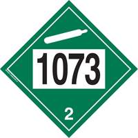 Plaque-&eacute;tiquette TMD 1073 pour gaz ininflammable oxyg&egrave;ne liqu&eacute;fi&eacute;, Plastique Distribution Industrielle GC
