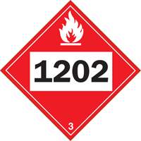 Plaque-&eacute;tiquette TMD 1202 pour liquide inflammable huile combustible, Vinyle adh&eacute;sif Distribution Industrielle GC