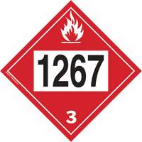 Plaque-&eacute;tiquette TMD 1267 pour liquide inflammable p&eacute;trole brut, Vinyle adh&eacute;sif Distribution Industrielle GC