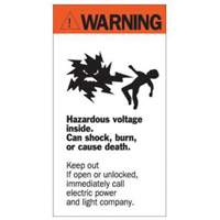 Enseigne Warning Hazardous Voltage, 8" x 4-1/2", Acrylique, Anglais avec pictogramme Distribution Industrielle GC