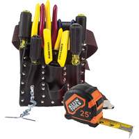 ENS OUTILS ELECTRICIEN A/POCHETTE CEINTURE, Cuir, Blanc Distribution Industrielle GC