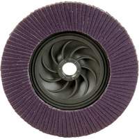 Disque &agrave; lamelles &agrave; changement rapide 769F, 5" x 5/8"-11, Type 27, Grain 120+, C&eacute;ramique Distribution Industrielle GC
