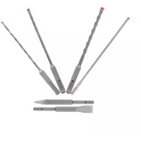 Rebar Demon SDS-Plus 4-Cutter Full Carbide Head Hammer Drill Bit & Chisel Set, 6 Pieces, Carbide Distribution Industrielle GC