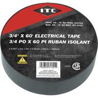 IET-3460 Ruban isolant, Ruban &eacute;lectrique, Rubans isolant, 19 mm (3/4") x 18,28 m (60'), Noir Distribution Industrielle GC