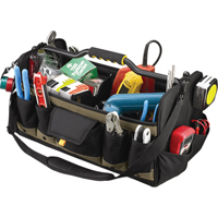 Sacs &agrave; outils souples &agrave; dessus ouvert de 20", Polyester, 27 pochettes, Noir Distribution Industrielle GC