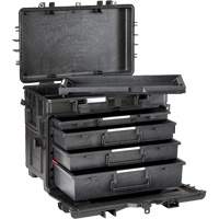 Military Mobile Tool Chest With Drawers, 4 Drawers, 22-4/5" W x 15" D x 18" H, Black Distribution Industrielle GC