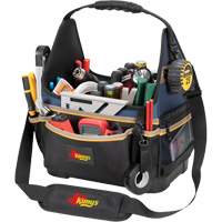 Porte-outils &eacute;lectrique/CHVAC &agrave; base moul&eacute;e, Polyester balistique, 20 pochettes, Noir/Bleu Distribution Industrielle GC
