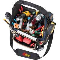 Porte-outils &eacute;lectrique/CHVAC &agrave; base moul&eacute;e, Polyester balistique, 20 pochettes, Noir/Bleu Distribution Industrielle GC