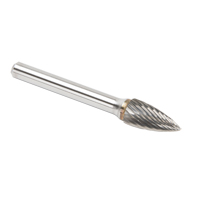 Solid Carbide Burrs - Tree Shape Pointed End, SG-3, 9.53 mm Dia., 1/4" Shank Distribution Industrielle GC