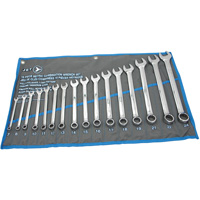 Fully Polished Long Pattern Combination Wrench Set, Combination, 16 Pieces, Metric Distribution Industrielle GC