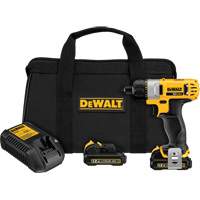 Max Screwdriver Kit, 1/4", 12 V, 160 UWO Max. Torque, Lithium-Ion Battery Distribution Industrielle GC