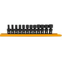 Jeu de 12 douilles m&eacute;triques flexibles universelles &agrave; chocs 1/4" &agrave; 6 pans Distribution Industrielle GC
