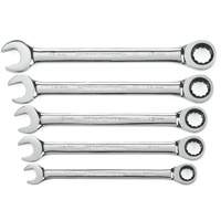 Jeu de cl&eacute;s &agrave; cliquet &agrave; 12 pans et 72 dents, Combinaison, 5 morceaux, M&eacute;trique Distribution Industrielle GC
