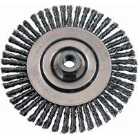 Brosses m&eacute;talliques &agrave; touret, Dia. 4-7/8", Fils 0,02", Arbre 5/8"-11, Acier inoxydable Distribution Industrielle GC