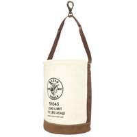 Sceau &agrave; fond en cuir, 17" h, Toile, Blanc Distribution Industrielle GC